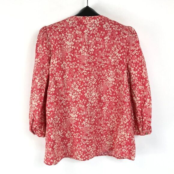 Knox Rose Floral Button Down Blouse Women's Small Woven Cotton Blend Spring Boho - Picture 6 of 11